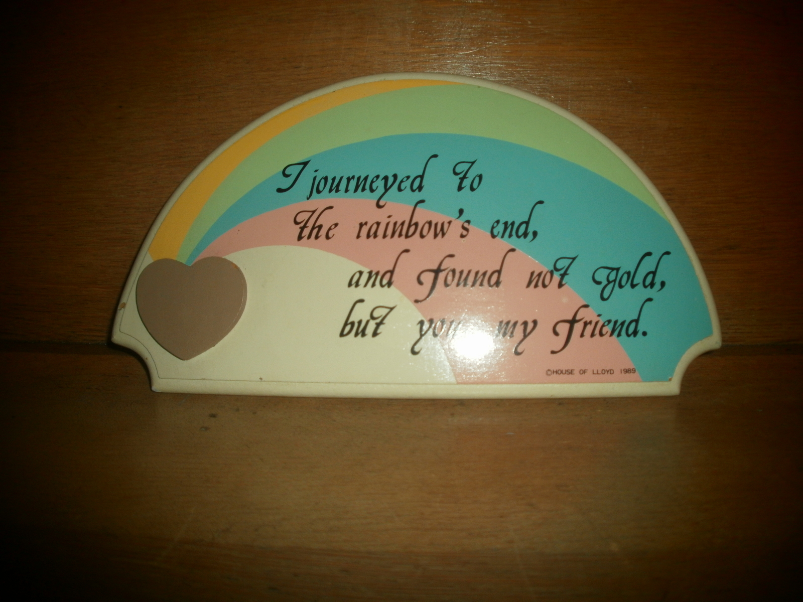 1969 House Of Lloyde Rainbow Plaque with Poem - $5.00