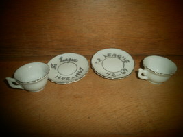 Miniature Cups and Saucers , 25th Anniversary Jr League 1942 - 1967 - $1.00