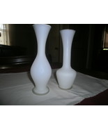 2 Frosted White Vases - £23.59 GBP