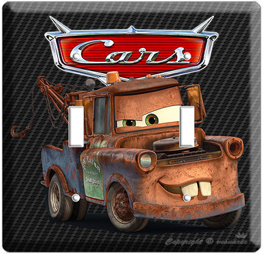 NEW DISNEY CARS 2 MATER RUSTY OLD TOWING TRUCK DOUBLE LIGHT SWITCH 1 PLATE COVER