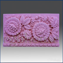 2D silicone Soap/polym​er/clay/co​ld porcelain mold – Flowers Galore - £15.58 GBP