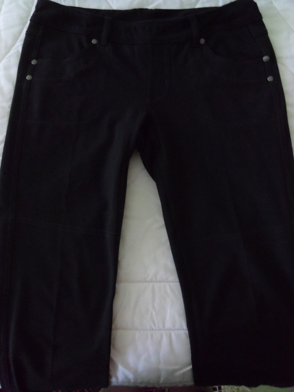 ATHLETA BLACK VELVETY SOFT STRETCH LONG WOMEN&#39;S PANTS SIZE MP - $49.99