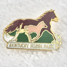 Kentucky Horse Park Pin Vintage Travel Souvenir Metal Gold Tone Enamel - $14.34