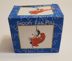 Vtg Peanuts Snoopy FLYING ACE airplane Fan Pull - New in Box (Red Baron) - $12.99