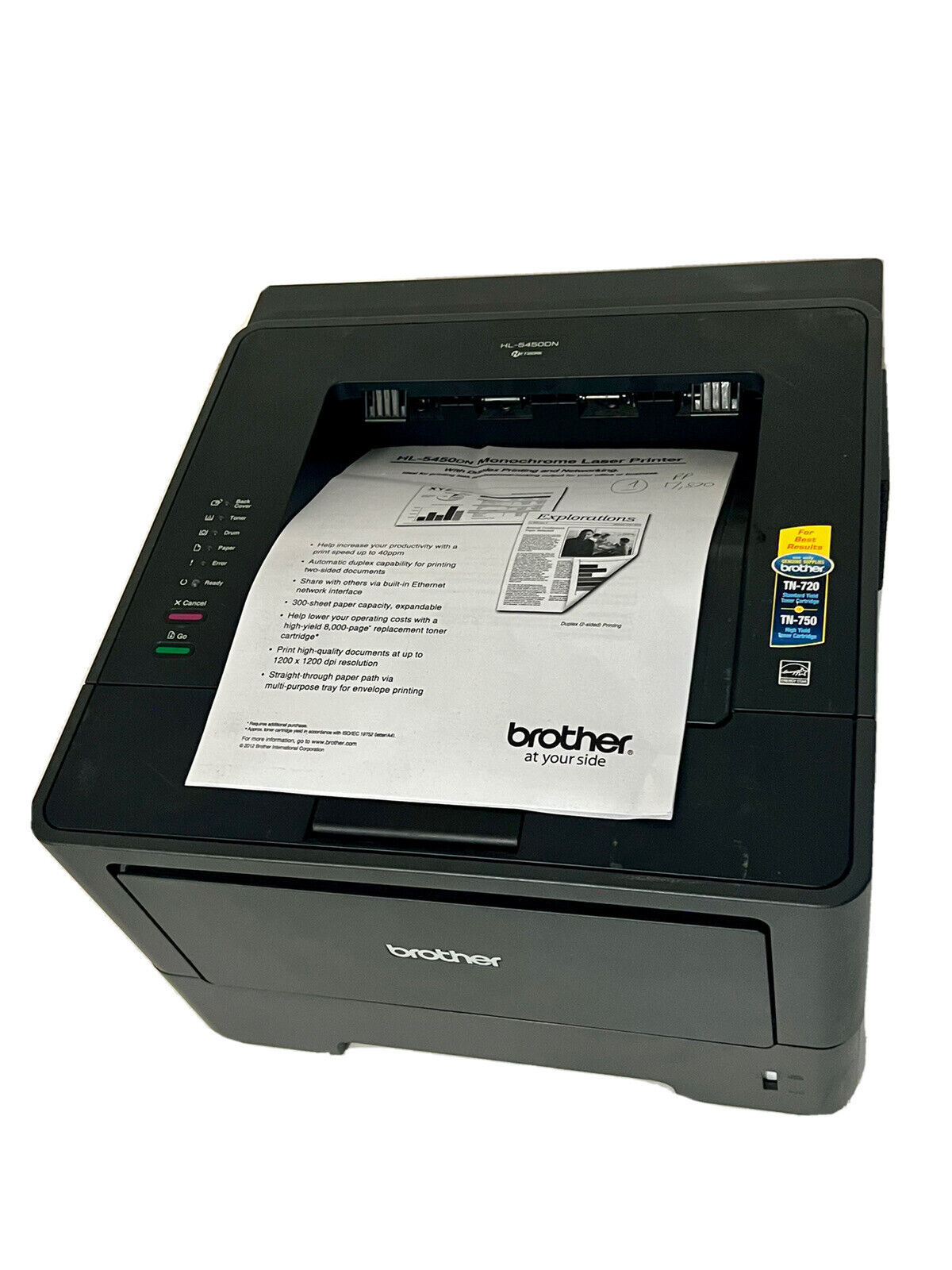Brother HL-5450DN Monochrome Laser Printer w/Duplex, Network 3.25k Page V. GOOD - $171.39