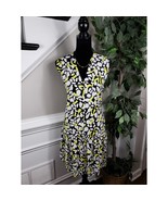 Nine West Dress Women Size XXL Multicolor Rayon Front Ruffle Hem V-Neck - $37.74 CAD