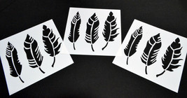 Feather 15Pack Vinyl Airbrush Stencils Feathers 10 Mil Spray paint stencil 7&quot;x7&quot; - £5.62 GBP