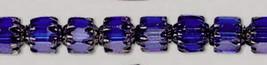 6mm Cathedral Cobalt w Metallic Silver, Czech Glass Beads, 25 fire polish blue - £2.96 GBP