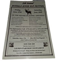 BUFFALO RIVER ELK FESTIVAL 11th annual poster Jasper Arkansas arts craft... - £25.43 GBP