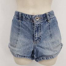 Aeropostale Mid Rise Denim Short Shorts Women&#39;s Size 7/8 Pockets Stone Wash - $10.00