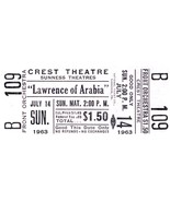 1963 &quot;LAWRENCE OF ARABIA&quot; THEATRE TICKET, T. E. Lawrence - £3.53 GBP