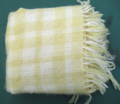 South Africa Luxury Mohair Wool Throw Blanket Appears Unused Yellow Plai... - $57.00
