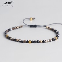 A3mm Natural Stone Beads Tibetan Stone Beads Stretch Bracelet For Men Wo... - £12.11 GBP