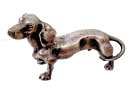 Older Solid Pewter Dachshund Wiener Dog Figure 3 1/2 x 2 - $535.98 MXN