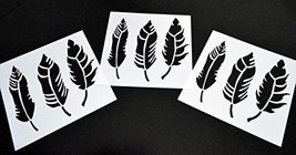Acid Tactical 3 Pack - 7x7&quot; Feather Vinyl Airbrush Spray Paint Stencils - £5.38 GBP