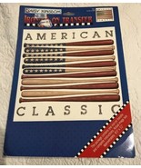 NIP 1999 Vtg Daisy Kingdom Patriotic Wooden Baseball Bats Iron On Transf... - $275.69 MXN
