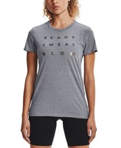 Under Armour Womens Glow Logo T-Shirt Large Steel - £23.87 GBP