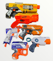 Lot Of 6 Nerf Guns Tested And Working - £26.12 GBP