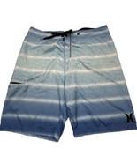 Hurley Men Size 38 (Measure 36x10) Blue Gradient Striped Cargo Board Shorts - £9.20 GBP