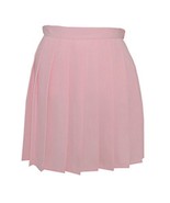 Women`s School Uniform Plus size Pleated Skirts(4XL waist 90cm/35inch,Pink) - £18.19 GBP