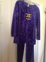 Women Soft Purple Velvet Pants Set Size: Medium - Large like New Condition - £31.09 GBP