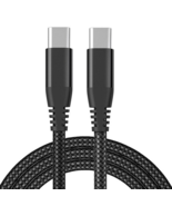 10ft BLACK Braided USB C Type-C Fast Charging Data SYNC Charger Cable Wi... - £5.31 GBP