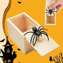 Wooden Prank Trick Practical Joke Home Office Spider Scare Prank Box Toy... - $12.99