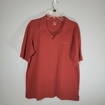Columbia Polo Mens Large Burnt Red Short Sleeve Embroidered - £8.66 GBP