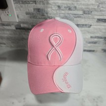 NEW PINK Breast Cancer Awareness Baseball Cap Hat w/ Embroidered Ribbon - $18.69