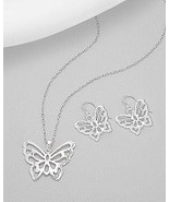 Sterling Silver Butterfly Pendant and Earring Set - $29.95