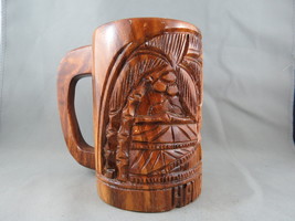 Vintage Wooden Tiki Mug - Island Hut Theme - Made in the Phillipnes - $35.00