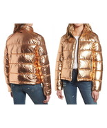 Marc New York Rock Star Puffer Jacket Medium M Copper Stand Collar Metal... - £58.09 GBP