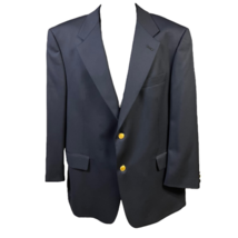 Hart Schaffner Marx Gold Trumpeter Two Button Blazer Men&#39;s 46 Blue Lined... - £40.87 GBP