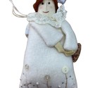 Midwest Angel Heart Christmas Ornament Retired Soft Fabric Burgundy Cream - $8.23