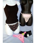 new Lot sz Small Cami Thongs Gs Boyshort Panties pink blk S $63 retail - $25.00