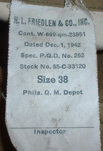 US Army WWII 2nd Pattern Mackinaw coat; size 38; Friedlen 1942; fantastic shape! - £139.88 GBP