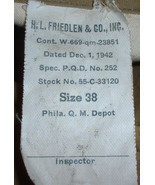 US Army WWII 2nd Pattern Mackinaw coat; size 38; Friedlen 1942; fantasti... - $237.32 CAD