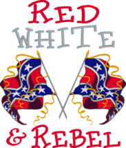 Political Embroidered Shirt -Red White &amp; Rebel - $19.95