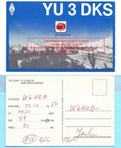 1987 Real Photo Postcard city skyline of NOVA GORICA Slovenia QSL YU3DKS   - £10.04 GBP
