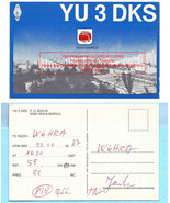 1987 Real Photo Postcard city skyline of NOVA GORICA Slovenia QSL YU3DKS   - £10.06 GBP