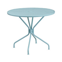 Flash Furniture 35.25 in. Round Sky Blue Indoor &amp; Outdoor Steel Patio Table - $3,410.13 MXN