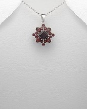 Silver Pendant with Garnet Gemstones - £31.42 GBP