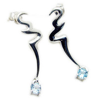 ideal Blue Topaz 925 Sterling Silver Blue genuine wholesale CA gift - $27.50