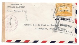 Nicaragua Censored Cover 1942 WWII Sc C168 Overprint Air to US Censor 12002 - £3.92 GBP