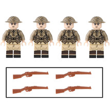 4pcs WW2 British Army UK Infantry Soldiers Minifigure Toys Gift - £10.09 GBP
