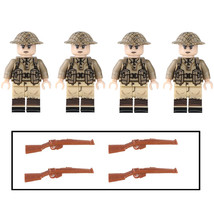 4pcs WW2 British Army UK Infantry Soldiers Minifigure Toys Gift - £10.01 GBP