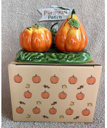 2021 Blue Sky Clayworks Pumpkin Patch Salt &amp; Pepper Shaker Set Fall Than... - £22.95 GBP