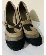Aerosoles Mary Jane Heels Women&#39;s Size 6.5 Taupe Gray Black Suede Comfort - $23.36