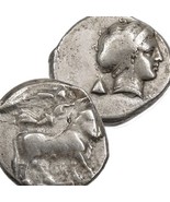 Nymph, Nike crowns Man Headed Bull. Neapolis, Campania 320 BC Ancient Gr... - $470.25