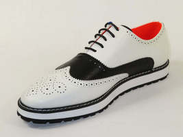 Men's Shoes The Priority L TAYNO Leather Wingtip Dressy Sneaker White/Black image 3